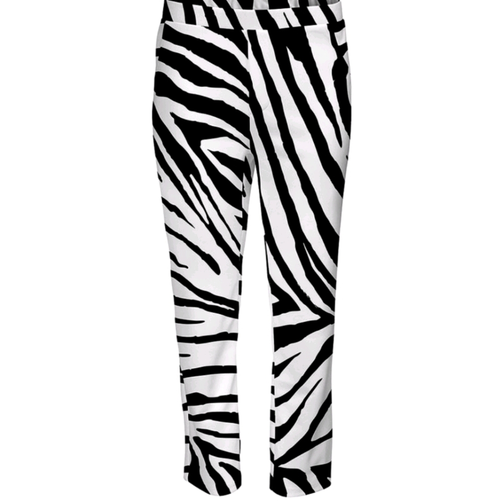 Ladies crop zebra pants